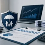 Professionelles Symbolbild zu tarifverhandlungen versicherung 2025 mit Versicherungsschutz, Finanzunterlagen und Analyse-Dashboard