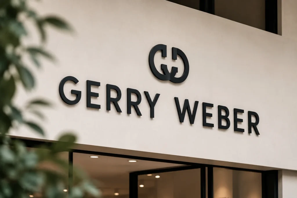 Gerry Weber Storefront mit modernem Markenschild an einer eleganten Ladenfassade