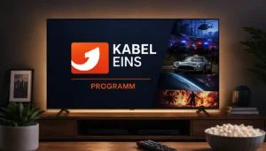 kabel eins programm auf modernem Smart-TV mit übersichtlicher Programmansicht in einem stilvollen Wohnzimmer