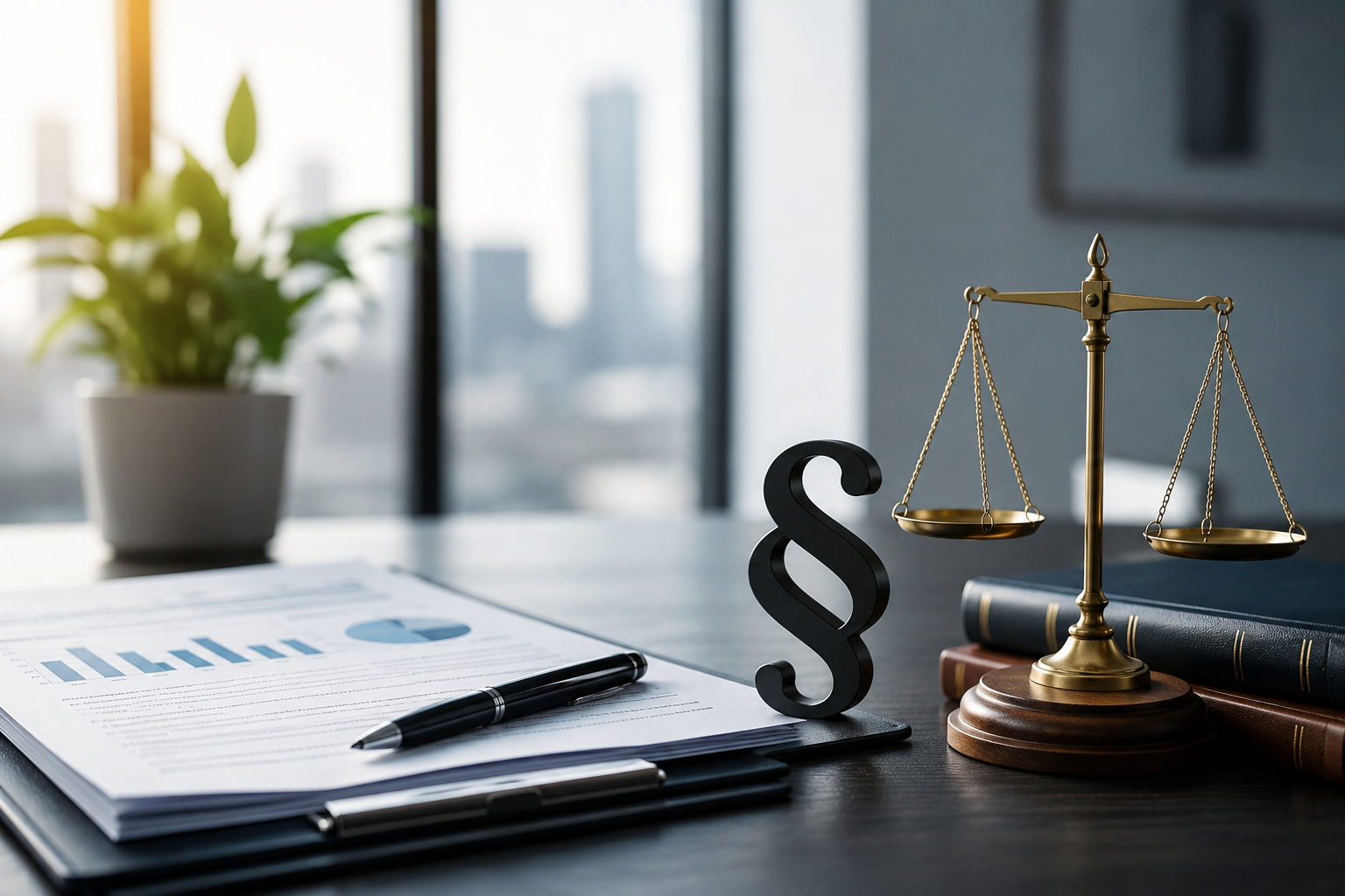 Huber Automotive AG Insolvenzverwalter – Symbolisches Bild mit Insolvenzunterlagen, Finanzberichten und rechtlichen Elementen zur Unternehmensinsolvenz.